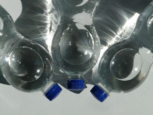 Set of three water bottles